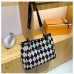 24Rhombus Plaid Contrast Color Shoulder Tote Bags