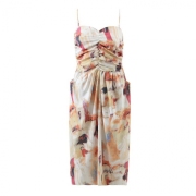 Front Ruched Camisole Boho Style Dresses