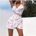 5V Neck Ruffled Floral Boho Beach Dress