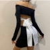 5 Sexy Bow Waist Cutout Long Sleeve Dress