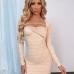7 Sexy See-through Long Sleeve Pleated Dress
