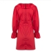 6Alluring Red Ruffled Long Sleeve V Neck Dress