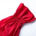 8Alluring Red Ruffled Long Sleeve V Neck Dress
