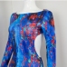 10Backless  Long Sleeve Versatile Printed  Dress