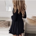 4Casual Black Long Sleeve V Neck Dresses For Women