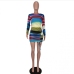 4Casual Colorful Ruched Long Sleeve Short Dress