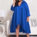 3Casual Plus Size Solid Long Sleeve Shirt Dress
