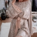 1Chic Sequined Crew Neck Long Sleeve Dress