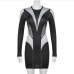7Contrast Color Long Sleeve Tight Fitting Dresses