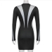 9Contrast Color Long Sleeve Tight Fitting Dresses