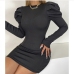 4Fall Black Long Sleeve Bodycon Dress