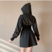 6Fashion Black Long Sleeve Hoodie Dress