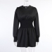 7Fashion Black Long Sleeve Hoodie Dress