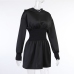 8Fashion Black Long Sleeve Hoodie Dress