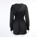 9Fashion Black Long Sleeve Hoodie Dress