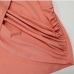 10Fashion Irregular Hem Solid Ruched Long Sleeve Dress