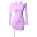 10Fashion Sexy Solid Hollowed Out Long Sleeves Dress