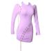 11Fashion Sexy Solid Hollowed Out Long Sleeves Dress