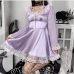 3French Cute Lolita Long Sleeve Short Dress