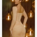 5Gauze Ruched Backless Long Sleeve Bodycon Dress
