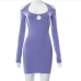 6Halter Cold Shoulder Long Sleeve Mini Dress