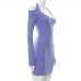 7Halter Cold Shoulder Long Sleeve Mini Dress