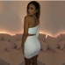 8Latest Ruched White One Shoulder Long Sleeve Dress