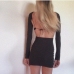 4Long Sleeve Hollow Out Backless Dress
