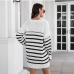 5Loose Color Block Striped Long Sleeve Fall Dress