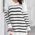1Loose Color Block Striped Long Sleeve Fall Dress