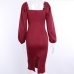 13Low Cut Sexy V Neck Puff Sleeve Dress