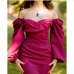 9Low Cut Sexy V Neck Puff Sleeve Dress