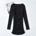 13New Spring Bodycon Long Sleeve Ruched Dress
