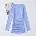 11New Spring Bodycon Long Sleeve Ruched Dress