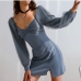 3New Spring Gauze Patched Long Sleeve Dresses