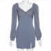 10New Spring Gauze Patched Long Sleeve Dresses