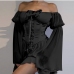 6Off Shoulder With Corset Long Sleeve Dress