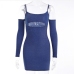 5Seductive Blue Cut Out Long Sleeve Mini Dress