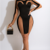 1See Through Color Block Patchwork Bodycon Dress