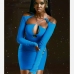 4Sexy Hollow Out Backless Long Sleeve Sheath Dress