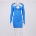 6Sexy Hollow Out Backless Long Sleeve Sheath Dress