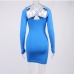8Sexy Hollow Out Backless Long Sleeve Sheath Dress