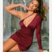 1Sexy Satin Ruched One Shoulder Sleeveless Shirt Dress