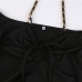 5Stylish Drawstring Long Sleeve Chain Halter Neck Dress
