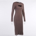 15Trendy Ribbed Long Sleeve Two Piece Dress Set