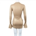 5Trendy Solid Long Sleeve Shirt Dress For Ladies