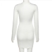 7V Neck Ruched Long Sleeve Bodycon Dress