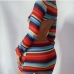 5V Neck Striped Long Sleeve Cut Out Dress