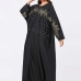 3 Embroidery Crew Neck Bat Sleeve Maxi Dress