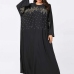 1 Embroidery Crew Neck Bat Sleeve Maxi Dress